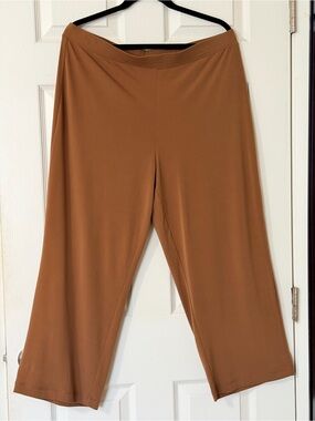 Susan Graver Wide-Leg Pull-On Pants in Camel